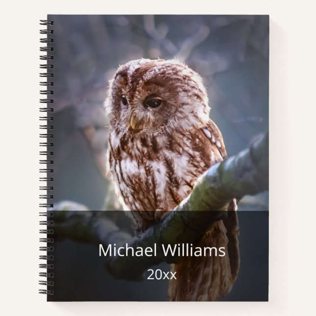 Night Owl Business Photo Add Name And Year Planner Notebook (Front)
