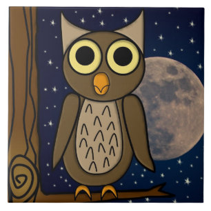 Night owl ceramic tile