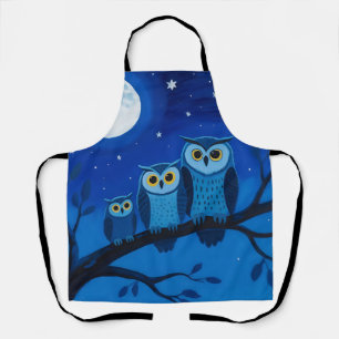 Night Owl Family Moonlit Sky Apron