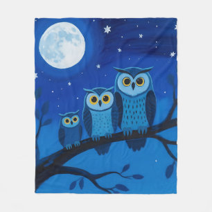 Night Owl Family Moonlit Sky Fleece Blanket