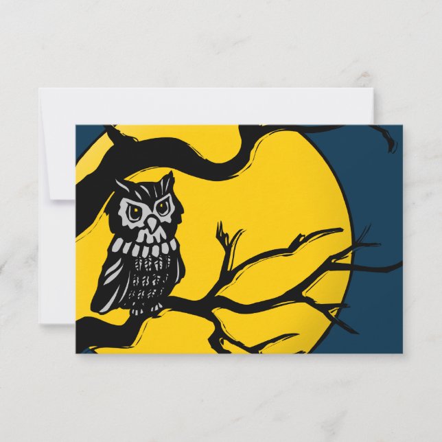 night owl halloween invitation (Front)