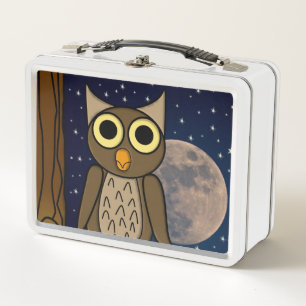 Night owl metal lunch box