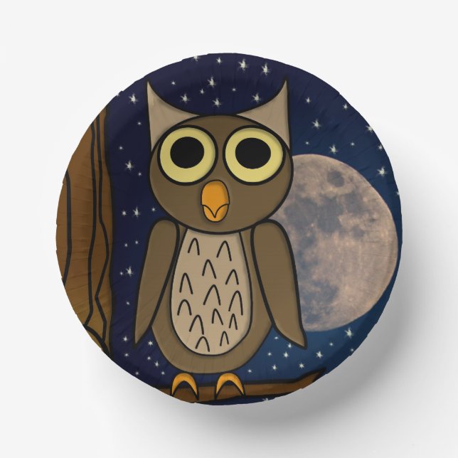 Night owl paper plate (Front)
