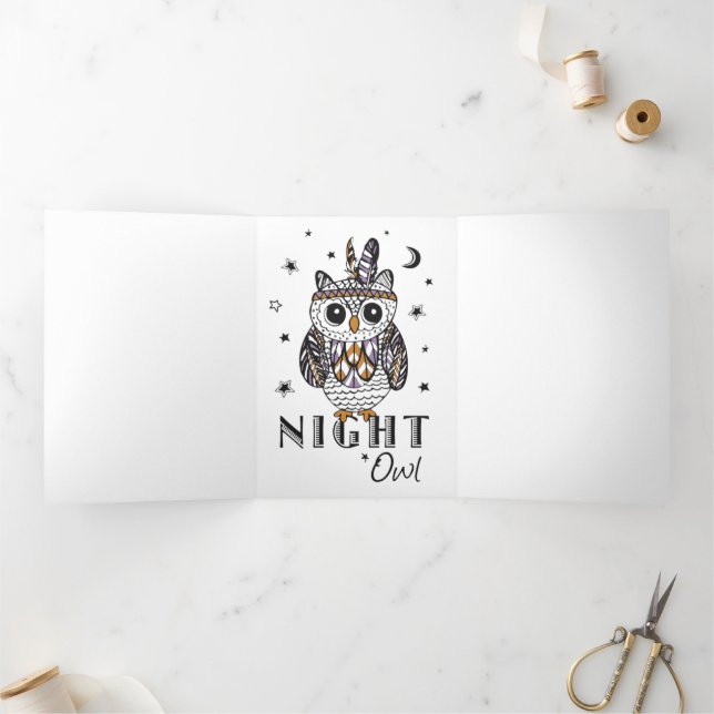 Night Owl Tri-Fold Card (Inside)