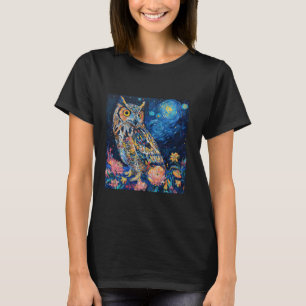Night Owl Van Gogh Painting Style Decorative Pet B T-Shirt