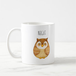 Night Owl Watercolor Coffee Mug