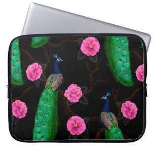 Night peacock garden laptop sleeve