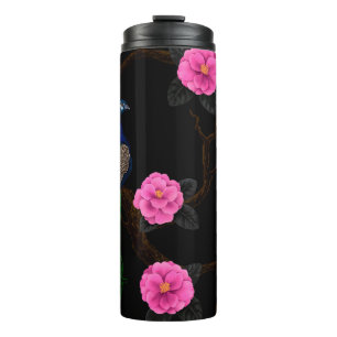 Night peacock garden thermal tumbler