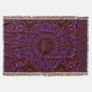 Night Peony Throw Blanket