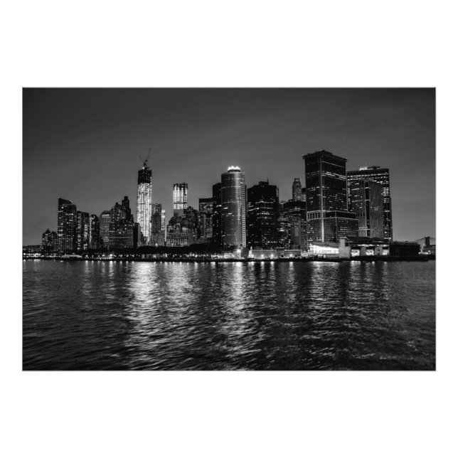 Night Photo of the New York City Skyline Landscape (Front)