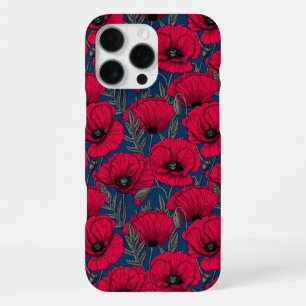 Night poppy garden iPhone 16 pro max case