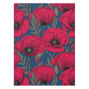 Night poppy garden tablecloth