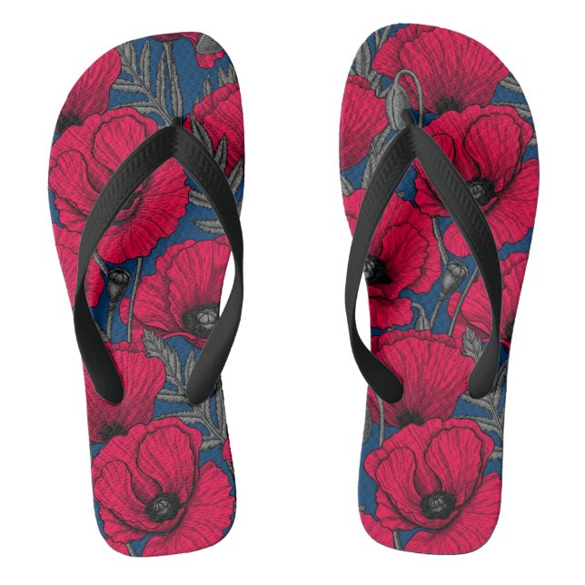 Night poppy garden thongs (Footbed)
