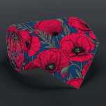 Night poppy garden tie<br><div class="desc">Vector pattern made of hand-drawn poppies.</div>