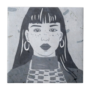 Night Portrait Ceramic Tile