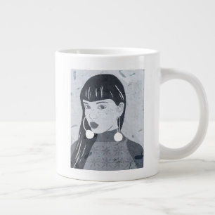 Night Portrait Glance Large Coffee Mug