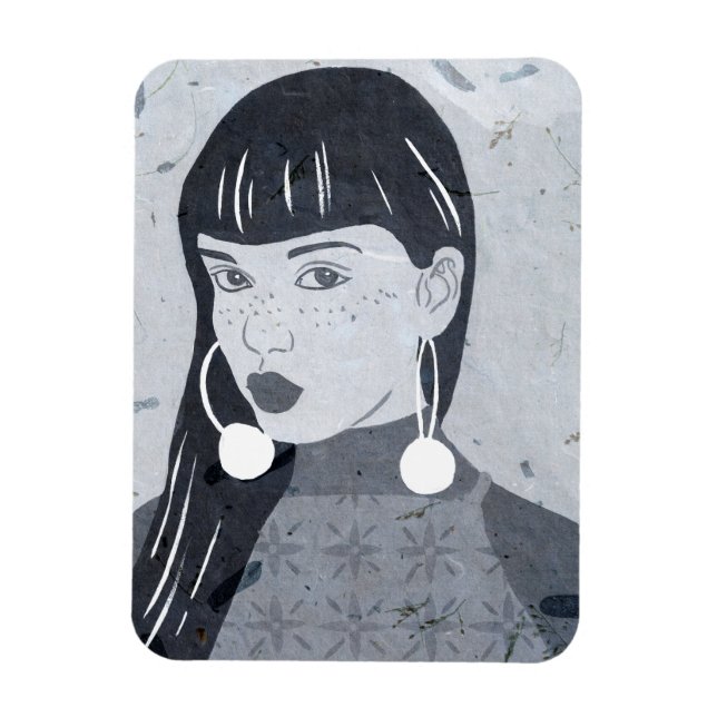 Night Portrait Glance Magnet (Vertical)