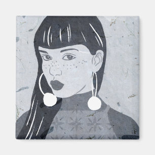 Night Portrait Glance Magnet