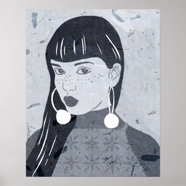 Night Portrait Glance Poster (Front)