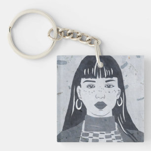 Night Portrait Key Ring