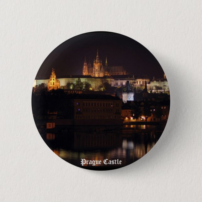 Night Prague Castle Button (Front)
