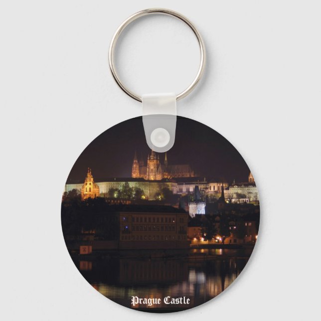 Night Prague Castle Keychain (Front)