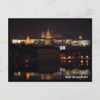Night Prague Castle Postcard