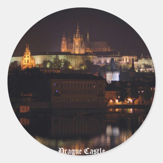 Night Prague Castle Sticker (Front)