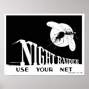 Night Raider -- WWII Malaria Poster