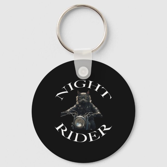 Night Rider Bad Cat  Key Ring (Front)