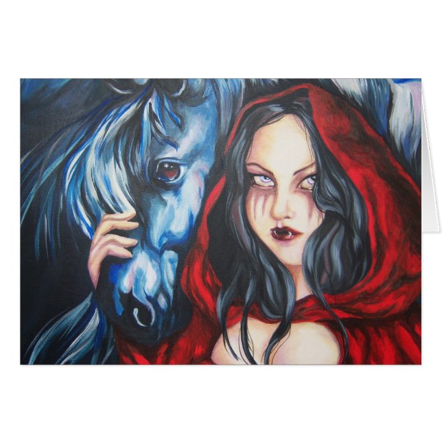"Night Rider" Vampire Horse Fantasy Gothic Card (Front Horizontal)