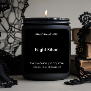 Night Ritual Candle Minimalist Black & White Square Sticker