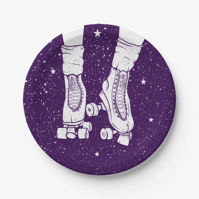 Night roller skater paper plate (Front)