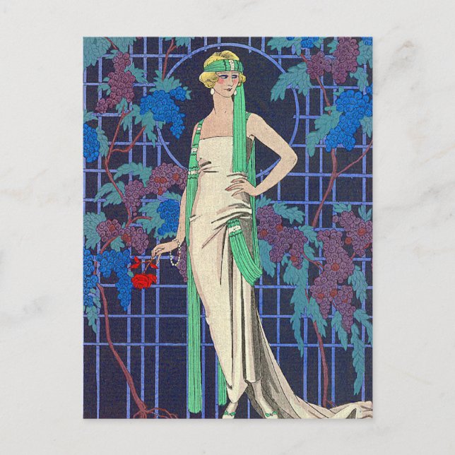 Night Rose by George Barbier Postcard (Front)