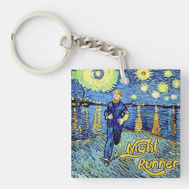 Night Runner Starry Night Key Ring (Front)