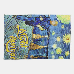 Night Runner Starry Night Tea Towel