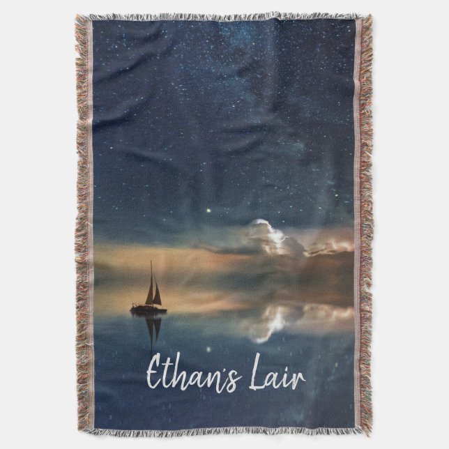 Night Sailing Throw Blanket (Front Vertical)