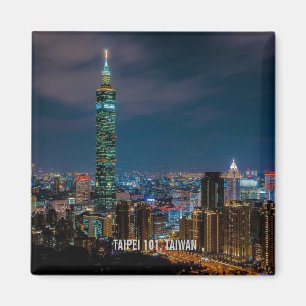 Night Scene of Taipei 101, Taiwan Magnet