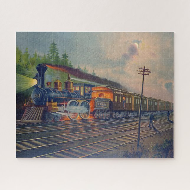 Night Scene on the New York Central Railroad  Jigsaw Puzzle (Horizontal)