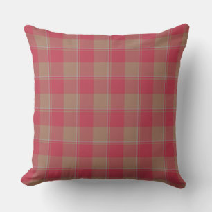 Night Shadz Red and Toast Tan Plaid Cushion