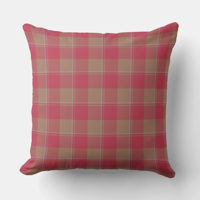 Night Shadz Red and Toast Tan Plaid Cushion (Front)