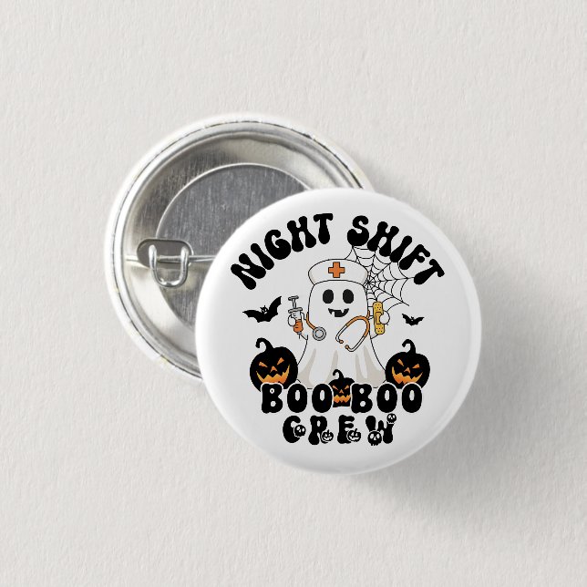 Night Shift BOO BOO Crew – Nurse Halloween Button (Front & Back)