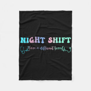 Night Shift Different Breed Stethoscope Nurse Rn Fleece Blanket