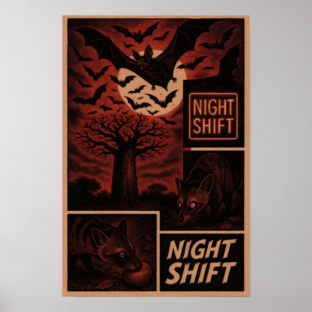 Night Shift in the Wild – Bats, Civets & Baobab Poster (Front)
