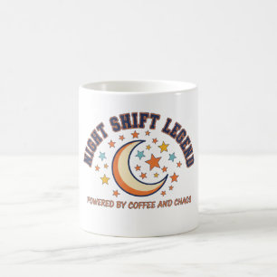 Night Shift Legend Retro Coffee and Chaos Vintage Mug