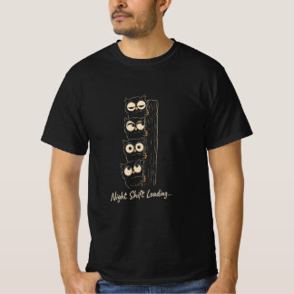 Night Shift Loading Funny Owl T-Shirt Cute Bird