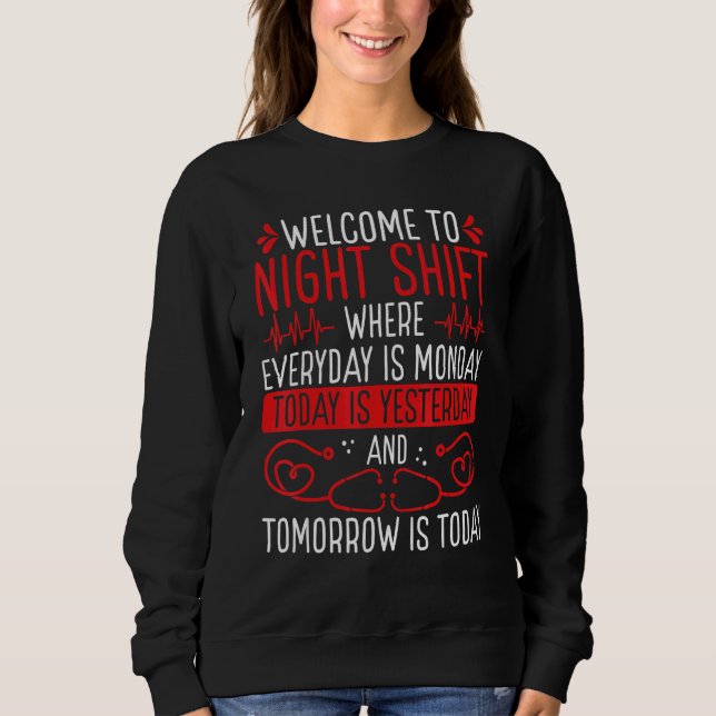 Night Shift Nurse Appreciation International Nurse Sweatshirt (Front)