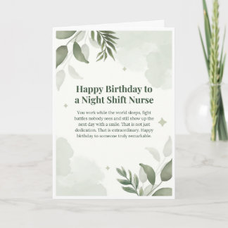 Night Shift Nurse Birthday Card — Happy Birthday