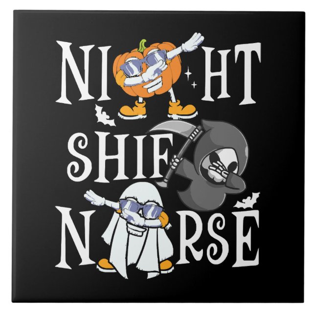 Night Shift Nurse Ceramic Tile (Front)