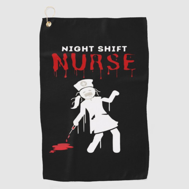 Night Shift Nurse Funny Halloween Classic T-Shirt Golf Towel (Front)